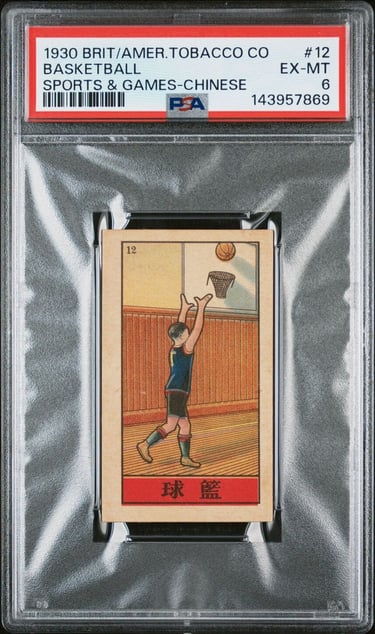 1930 British American Tobacco Sports & Games Basketball Chinese Card #12