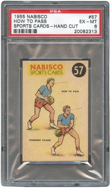 1955 Nabisco Sports Cards #57 How to Pass Basketball Card