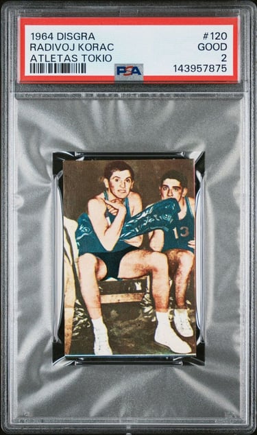 1964 Disgra Atletas Tokio No. 120 Radijov Korac Rookie Card Basketball HOF