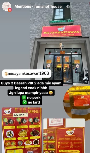 Keseruan makan di Mie Ayam Kesawan rukan osaka pik 2