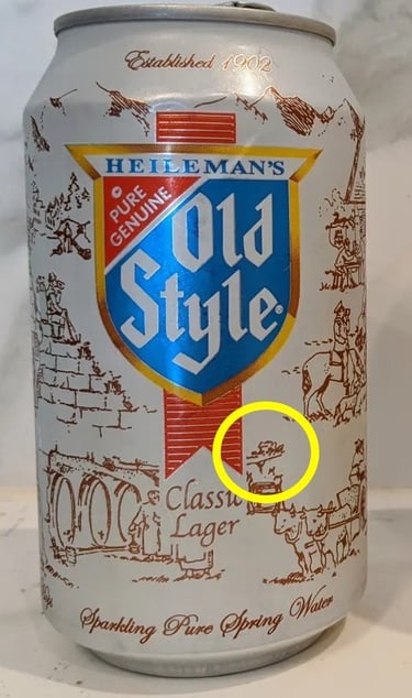 Old Style beer can with Frog located