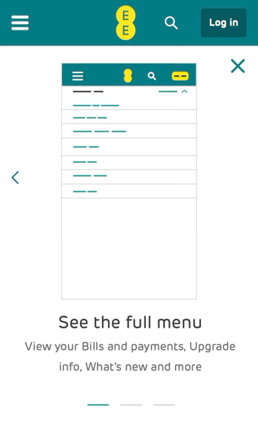 UI design showing an illustration of a list of items in a menu.