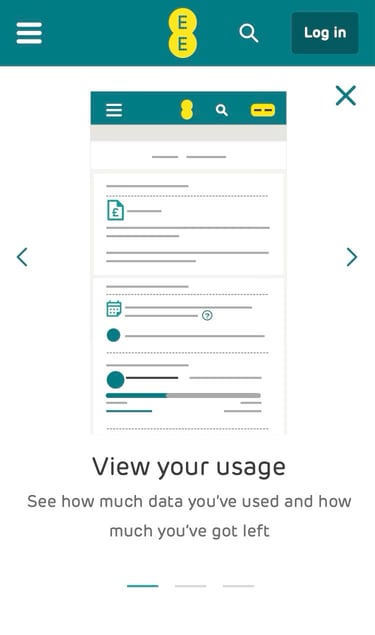 UI design showing an illustration of the usage page which would open on selection of a tile.