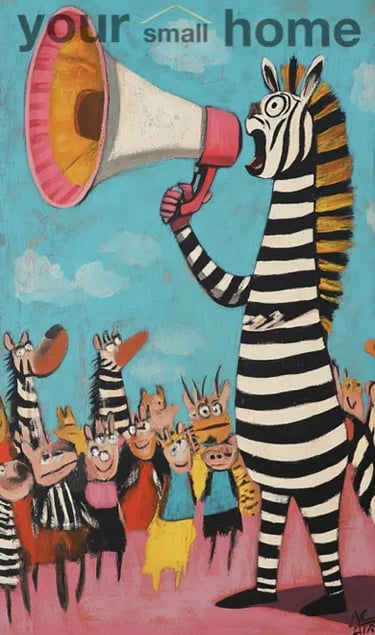 zebra on megaphone