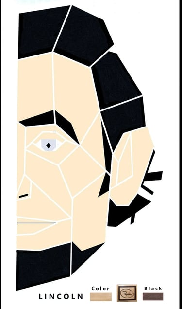 LINCOLN  face left side richWOODart.com straight line art 