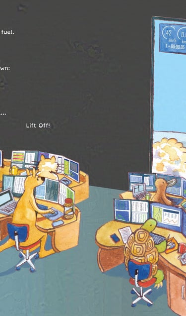 Animal engineers at Mission Control.