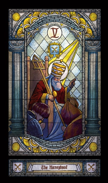 The Hierophant Tarot Card. Artwork by David Ledesma.