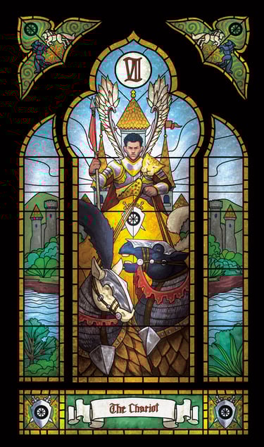 Fools Reborn Tarot Card - The Chariot - Artist David Ledesma
