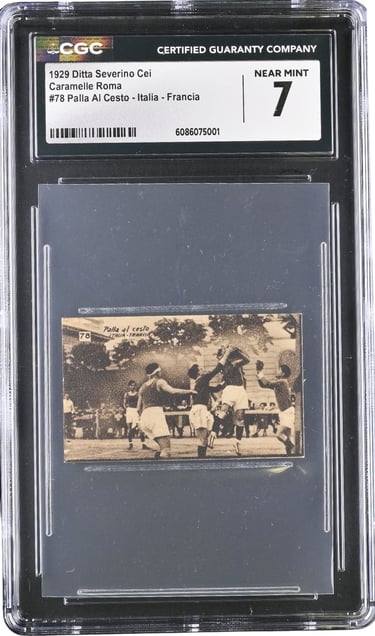 Rare 1929 1930 Italian Basketball Card #78 Palla Al Cesto by Caramelle Roma