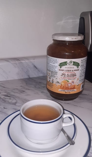 vonbee yuja tea honey ginger citron cozy at home