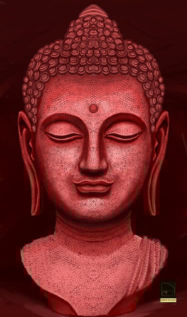 portrait painting of lord buddha sculpture from budhism 