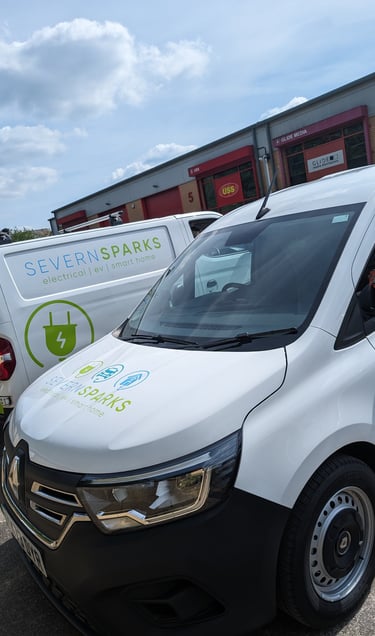a van parked in front of a building
