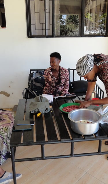 Women performing practical after training