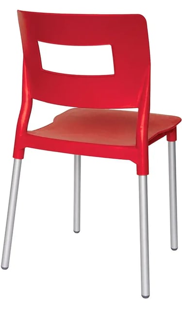 silla de plastico roja