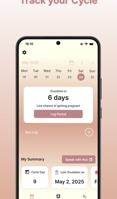 Ovulation Fertility Tracker app screenshot