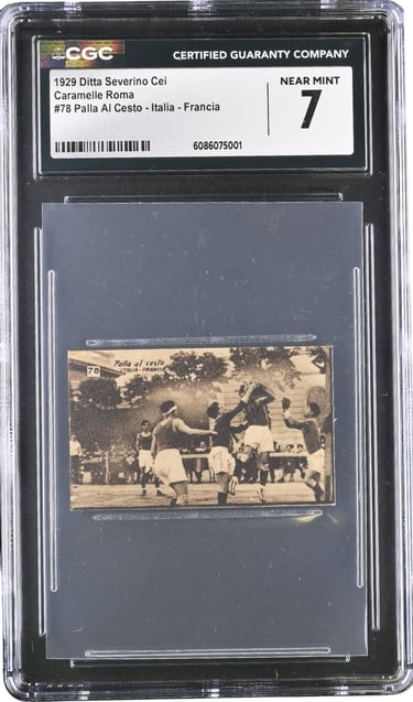 Rare 1929 1930 Italian Basketball Card #78 Palla Al Cesto by Caramelle Roma