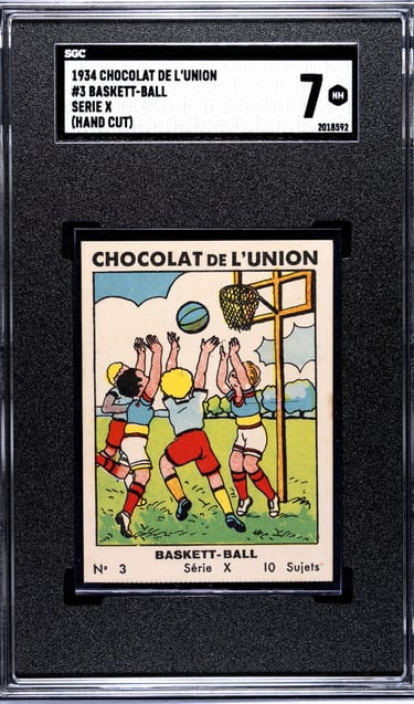 Rare Early Vintage French Basketball Chocolate Chromos Card Carte