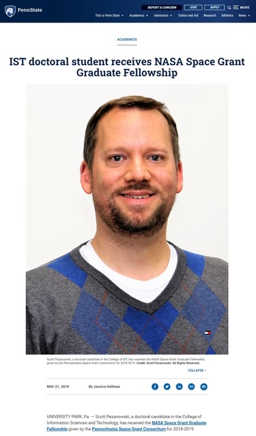 Pezanowski NASA Space grant