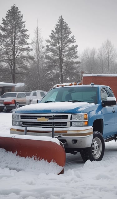 Picture of a truck plowing snow