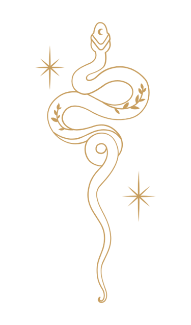 gold snake with stars