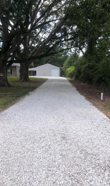 newly installed gravel driveway