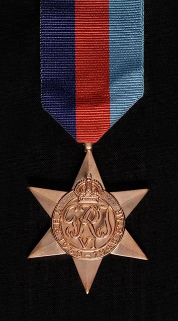 British WW2 Star medal. Flying Officer K Wolinski was awarded one.