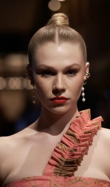 editorial hair and makeup inspired by Harper’s Bazaar fashion styling