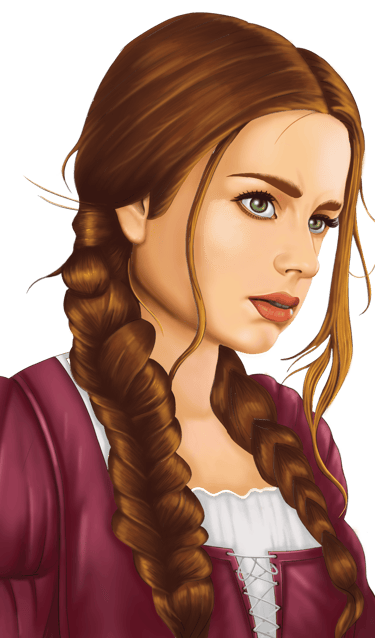 a woman character art illustration with long hair and a braid