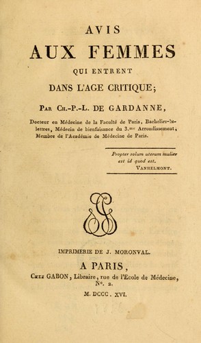 ménopause couverture ouvrage De Gardanne