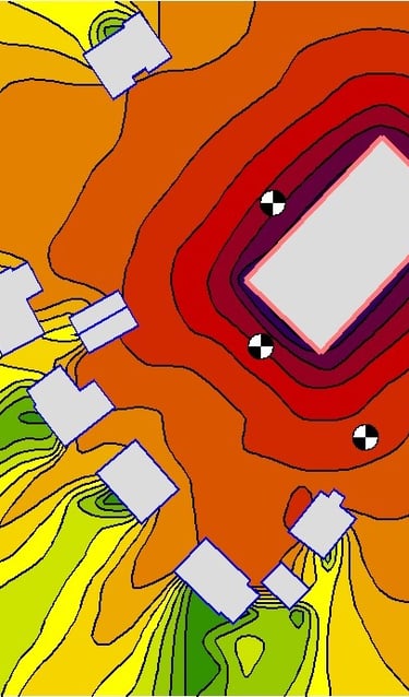 Une carte de niveaux sonores colorée représentant des données sonores