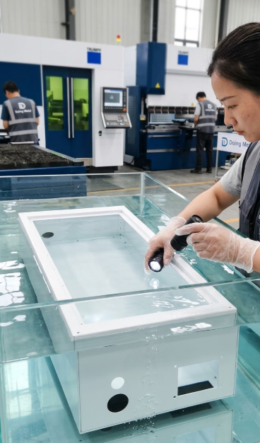 Welding leak testing for custom electrical enclosures