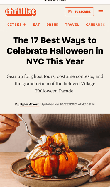 a pumpkin sundae served on the roasted pumpkin shell by Paola Marocchi