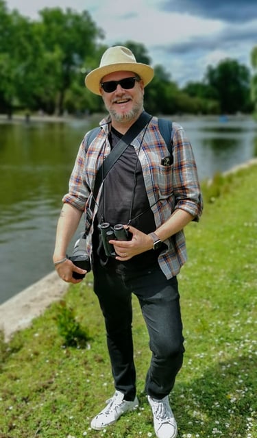Portrait of Magnus Andersson, director at Big Smoke Birding Ltd, taken in Regent's Park, London