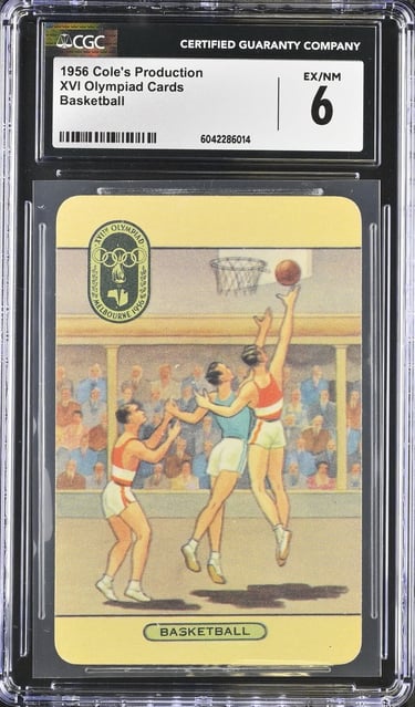 1956 Melbourne Olympics Swap Trade Basketball Card