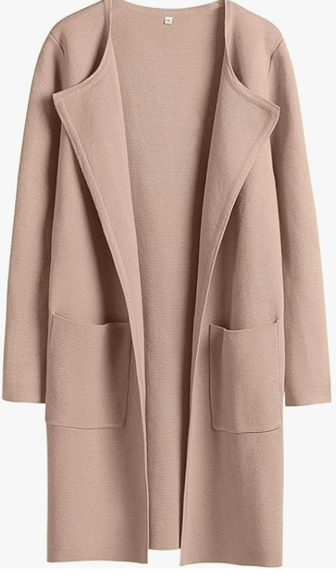 a beige long coat for women