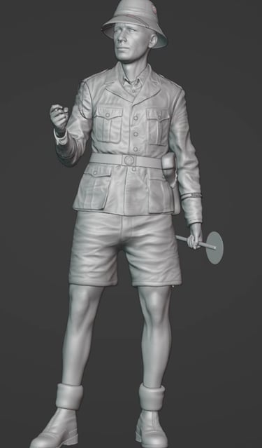 1/16 scale Afrika Korp DAK Feldgendarmerie-Trupp, 3D digital sculpt for historical figure collectors