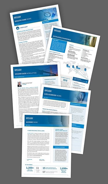 A collection of Ropes & Gray professional newsletters .