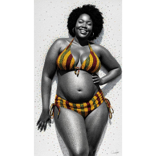 a woman in a bikini top and a bikini