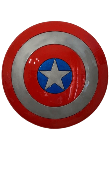 a red and white plate with a captain america shield shield shield shield