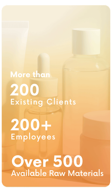 Beautihub has more than 200 client, 200 employee and over 500 available raw materials