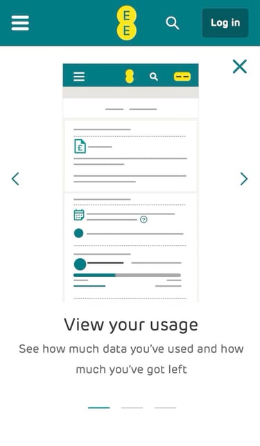 UI design showing an illustration of the usage page which would open on selection of a tile.