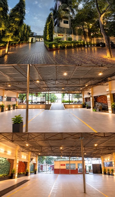 Spacious parking facility for guests at Omkar Garden Mangal Karyalaya, Kondhwa Pune