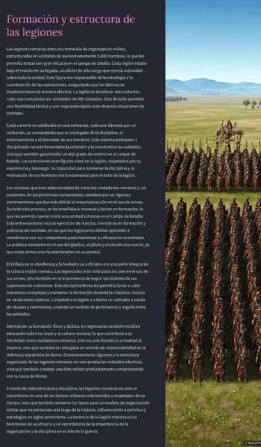 FORMACION Y ESTRUCTURA DE LAS LEGIONES