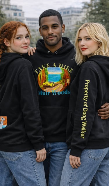 Art & Music coverage in this unique hoodie. Shop the Doog Walker brand for one of a kind clothing.