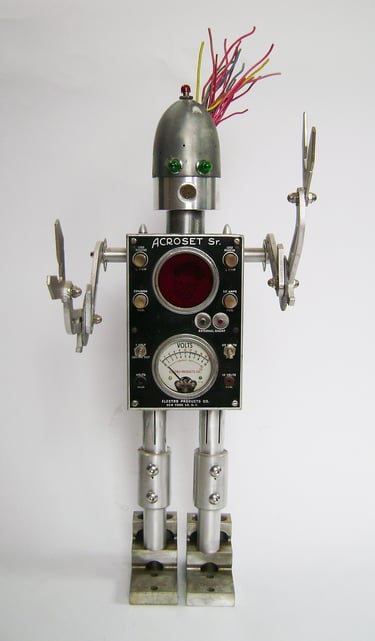 Found object robot named Marcel by sculptor Tal Avitzur.