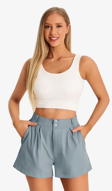 grey high waist shorts for women