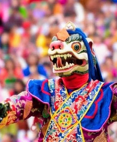 Masked-Dancer-During-Thimphu-Tshechu-Festival