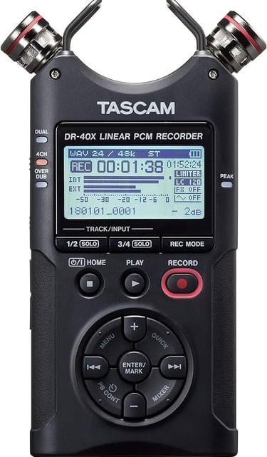 Tascam DR-40X Portable 4-Track Audio Recorder