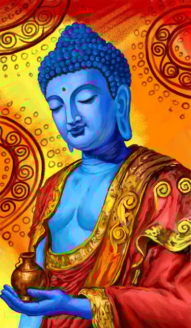 portrait painting of lord buddha from budhism 
