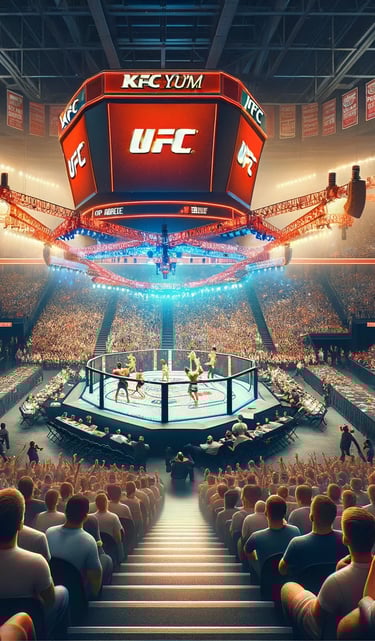 UFC Fight Night: Louisville at KFC Yum! Center with excited fans and fighters in action.
